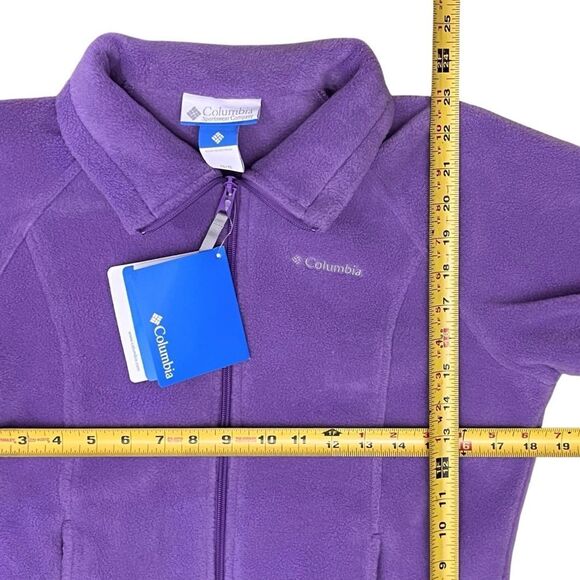 NEW Columbia Purple Fleece Jacket Sz 14/16 Girl Pockets Full Zip Coat - Picture 9 of 12